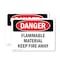 Signmission Flammable Material Keep Fire Away Danger Sign, Vinyl Decal, 10in W x 7in L, 2PK OS-2PACK-DS-D-710-L-2350 - alternate 1